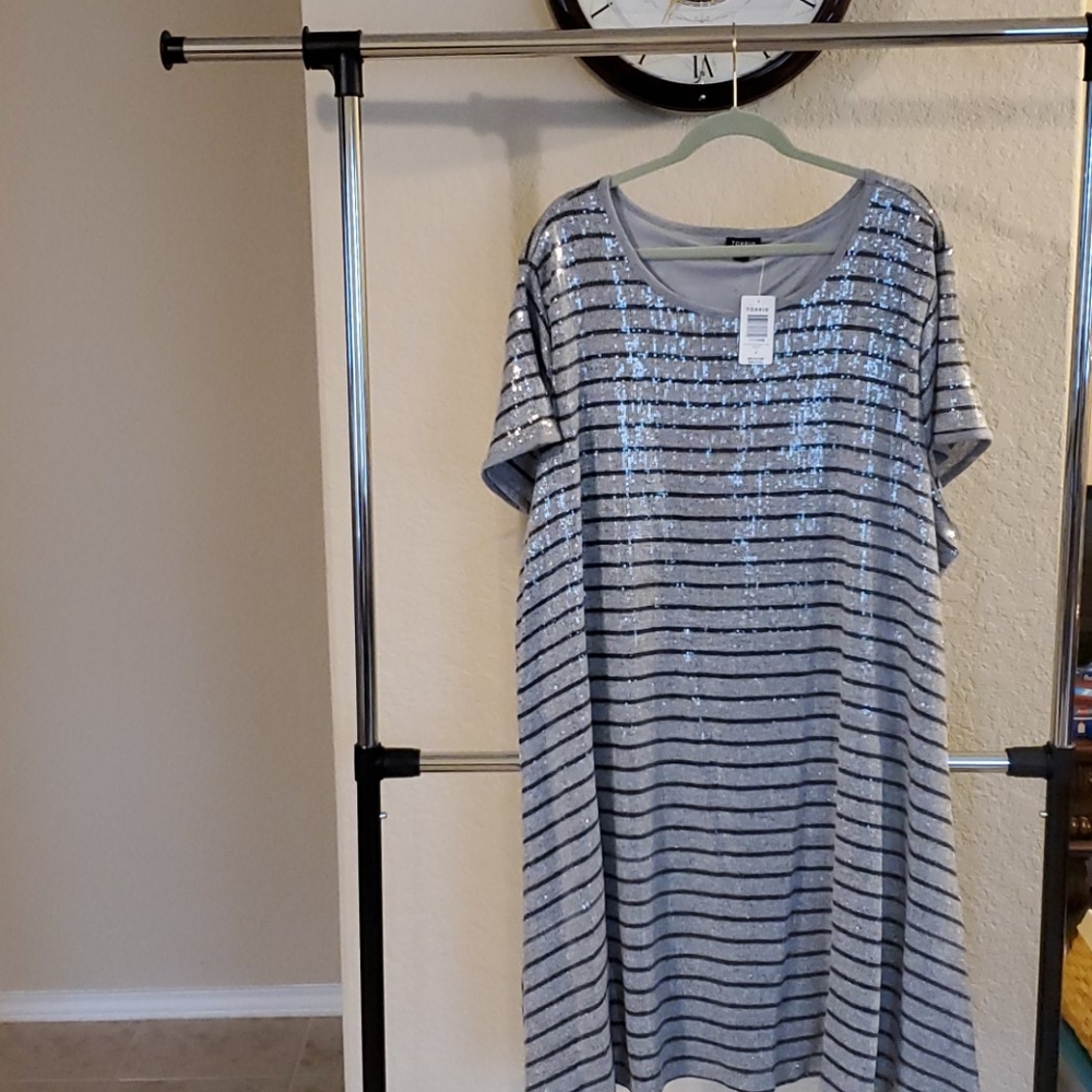 Sequined sweater dress